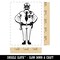 Serious Police Officer Cop Standing with Hands on Hips Rectangle Rubber Stamp for Stamping Crafting
